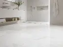 AI Generated Porcelanato Snow Pull White 60 x 120 - Ambiente baño minimalista
