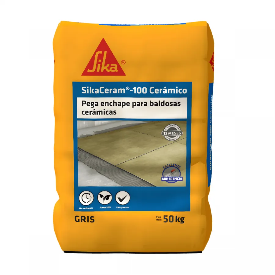 Sikaceram®-100 Ceramico Gris Pega Enchape Para Baldosas Cerámicas 50Kg