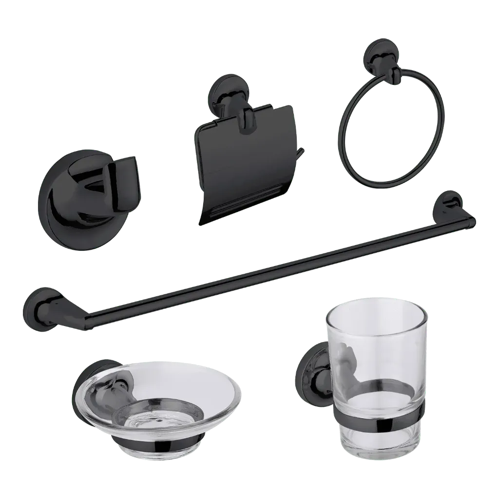 Accesorios negro mate x 6 piezas